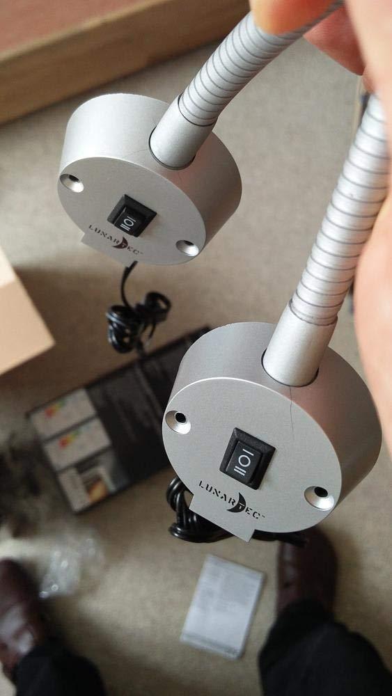 Lunartec Innenbeleuchtung LED-Leseleuchte Schwanenhals USB 3W