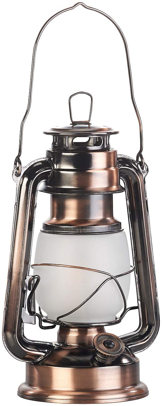 Lunartec Taschenlampen LED-Sturmlaterne 25 cm bronze 2er-Set