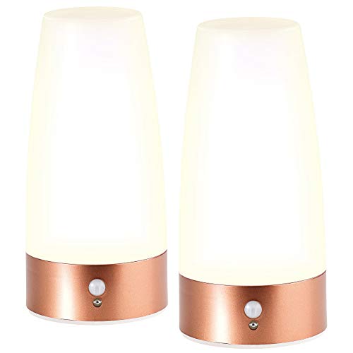 Lunartec LED-Tischlampen 2er-Set mit Bewegungsmelder warmweiß
