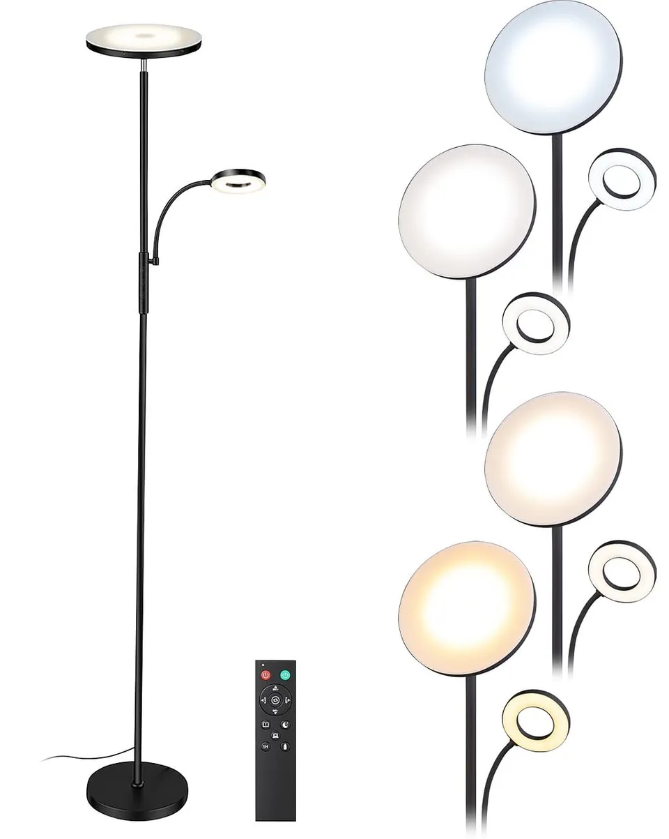 Lunartec Außenbeleuchtung LED-Deckenfluter 2800 lm schwarz dimmbar