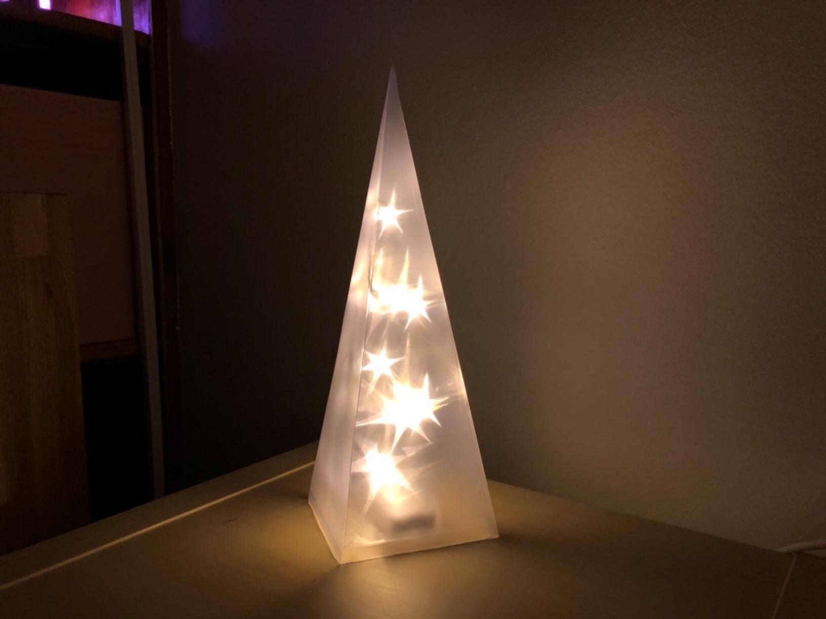Lunartec Licht-Dekoration Hologramm-Pyramide 31cm warmweiß