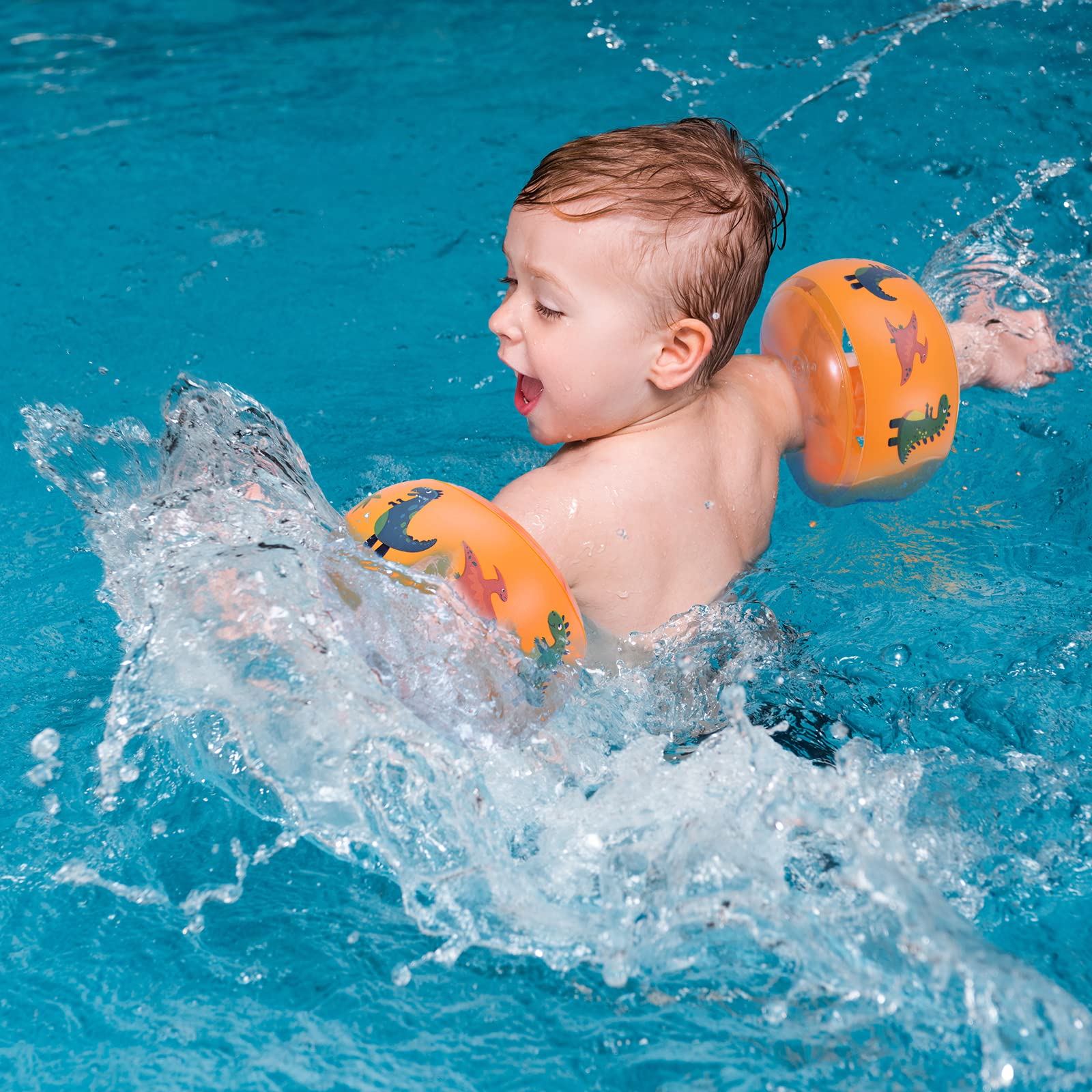 WEARXI Schwimmhilfen Schwimmflügel Orange 1-6 Jahre 5-25 kg