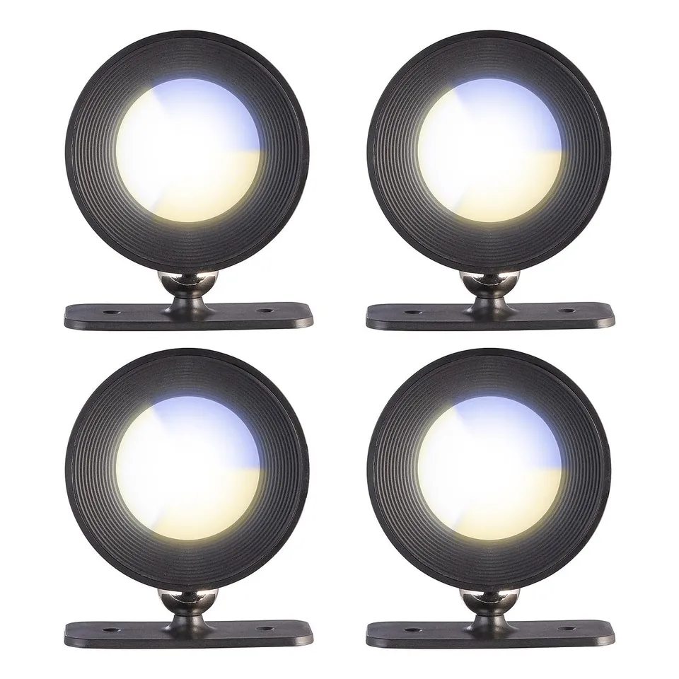 Lunartec Innenbeleuchtung LED-Wandlampe 4er-Set schwarz dimmbar
