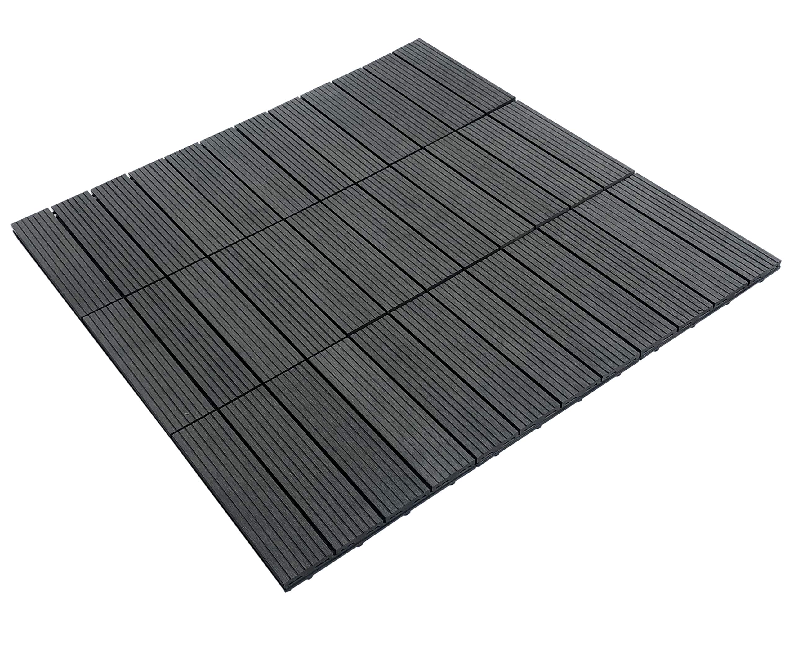 Bonetti WPC-Fliesen grau 30x30cm 11 Stück Terrassenfliese