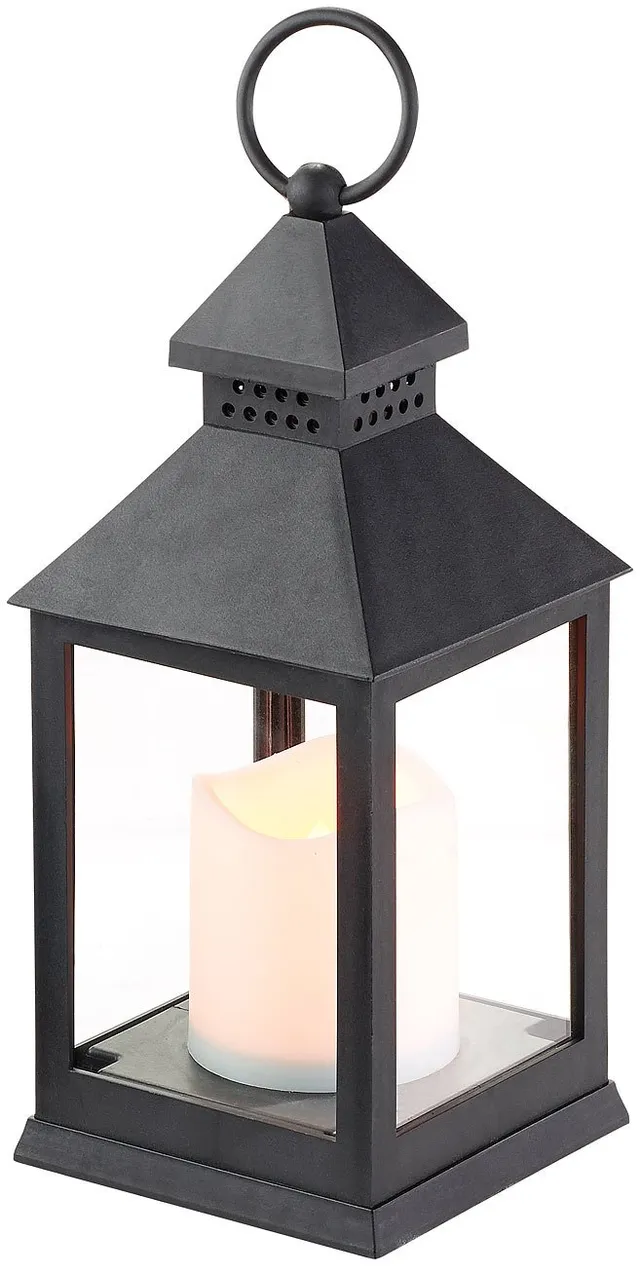 Lunartec Licht-Dekoration Grablaterne LED mit Timer schwarz
