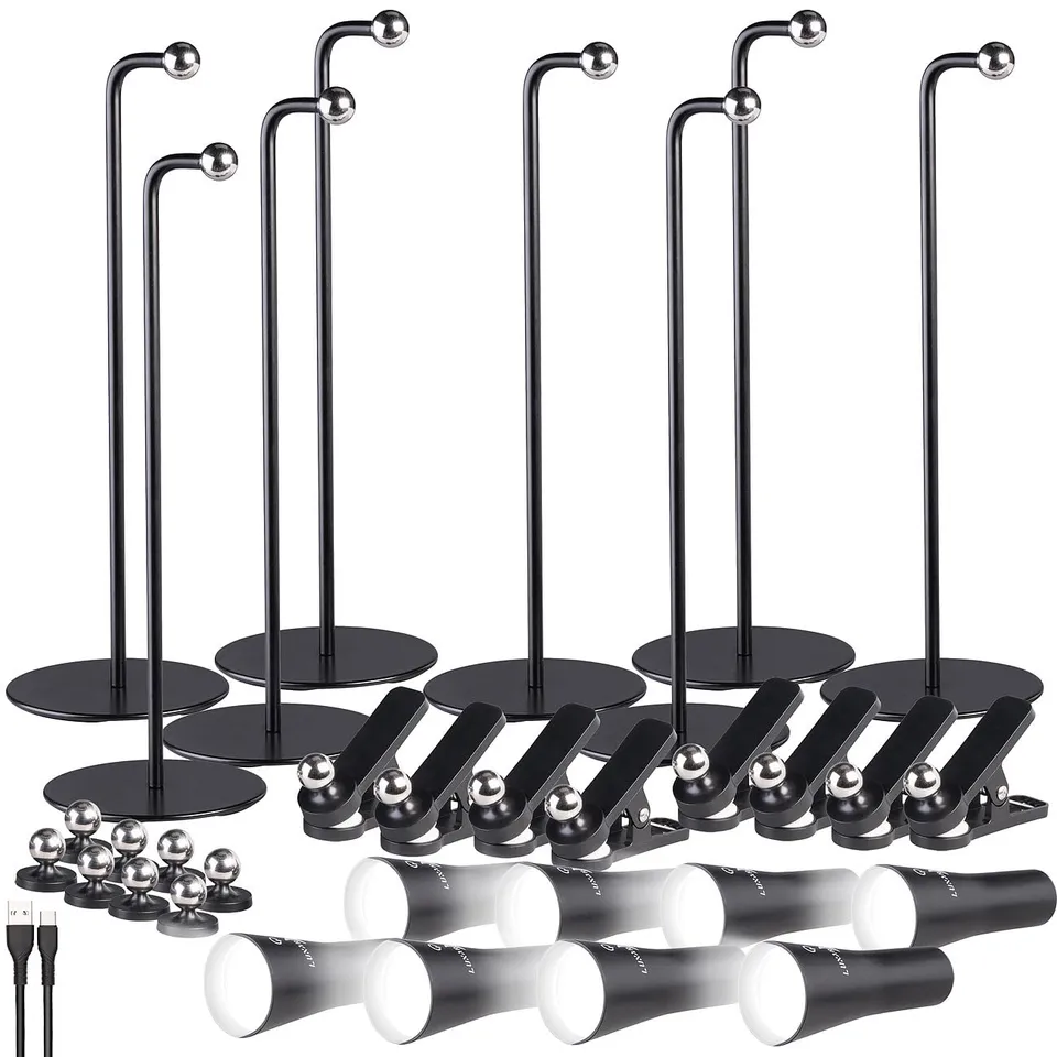Lunartec Taschenlampen 4in1 Akku-Lampe 8er-Set schwarz 150lm