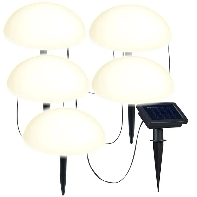 Lunartec Licht-Dekoration Bodenlichterkette Solar 5er warmweiß