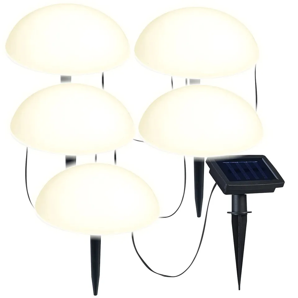 Lunartec Licht-Dekoration Bodenlichterkette Solar 5er warmweiß
