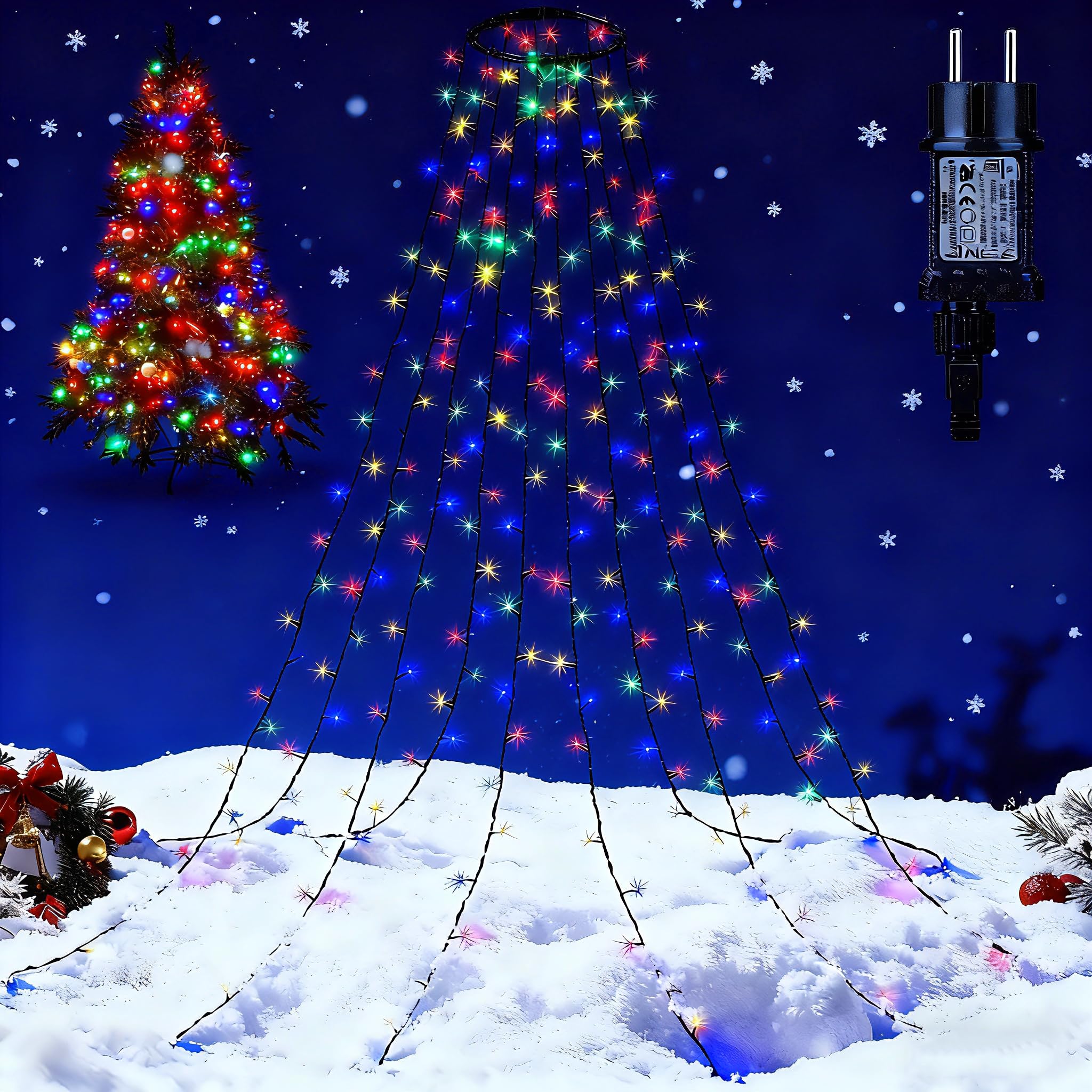 Qedertek Lighting 240 LED Christbaumbeleuchtung warmweiß 2,4m