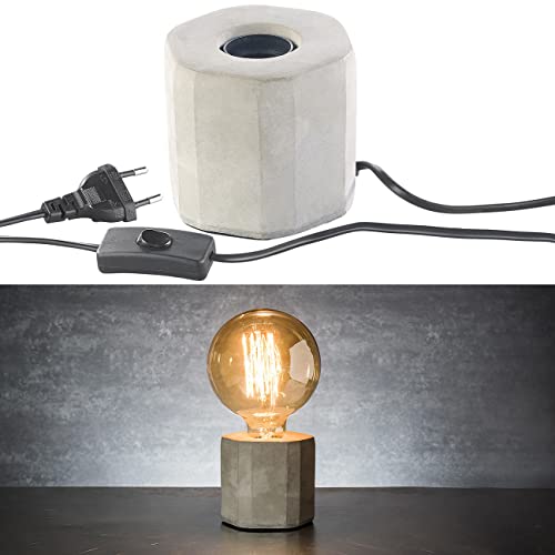 Lunartec Innenbeleuchtung Tischlampe Beton E27 Grau