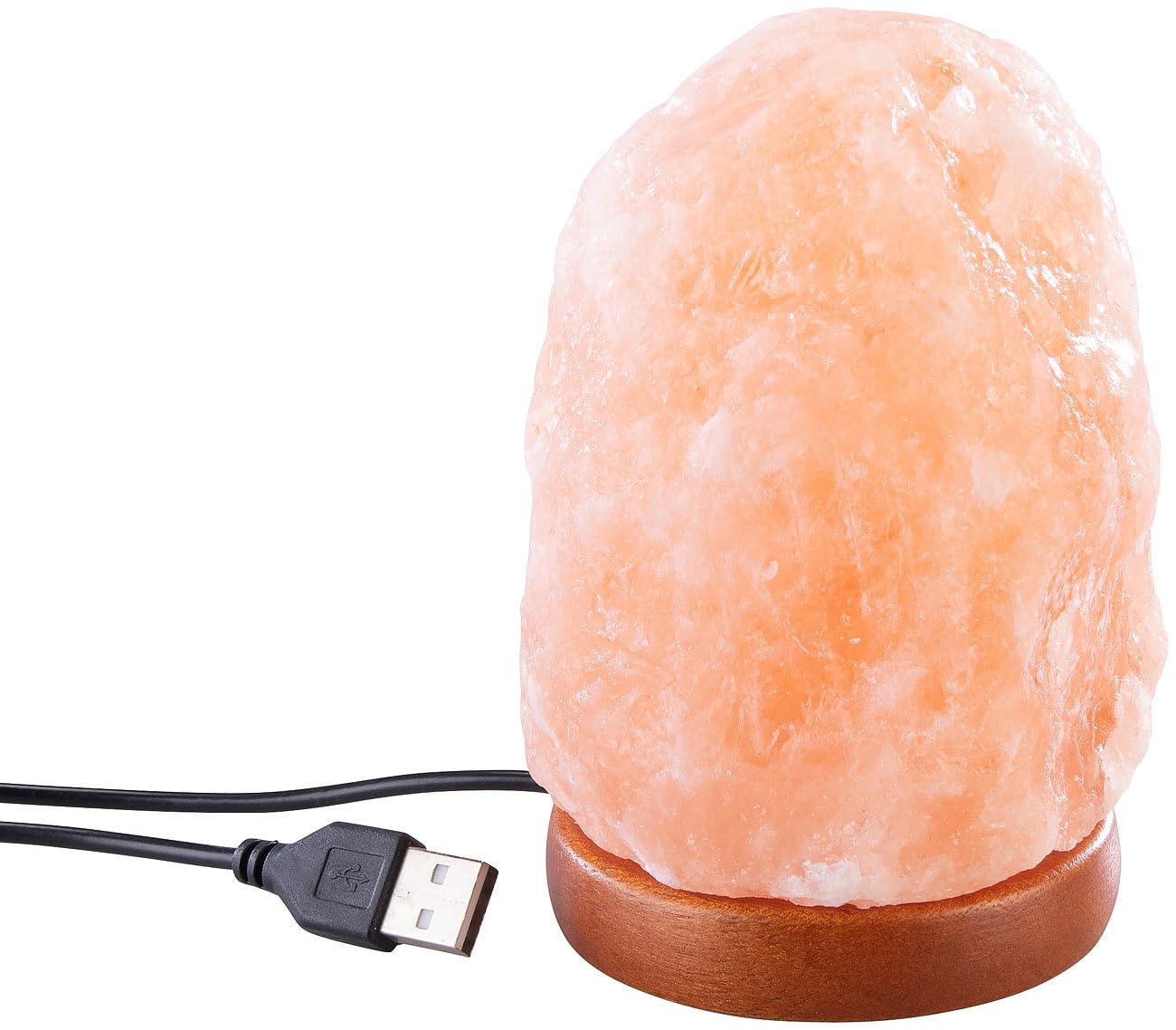Lunartec Licht-Dekoration Salzkristalllampe LED USB 700-900 g