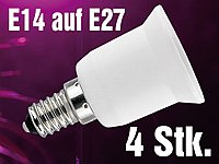 Lunartec Leuchtmittel Lampensockel-Adapter E14 auf E27 4er-Set