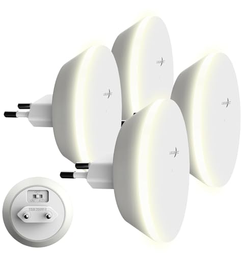 Lunartec Innenbeleuchtung LED-Nachtlicht 4er-Set rund dimmbar