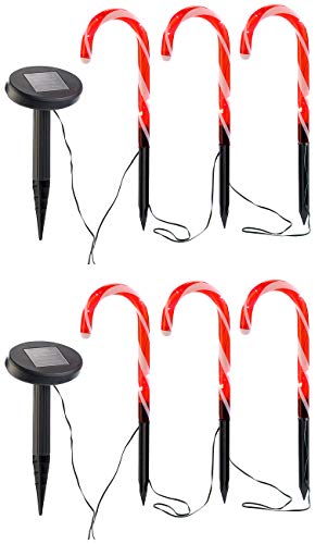 Lunartec Licht-Dekoration Solar-Zuckerstangen 6er-Set IP33