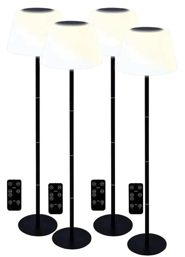 Lunartec Außenbeleuchtung Solar-Stehleuchten 4er-Set CCT 400 lm