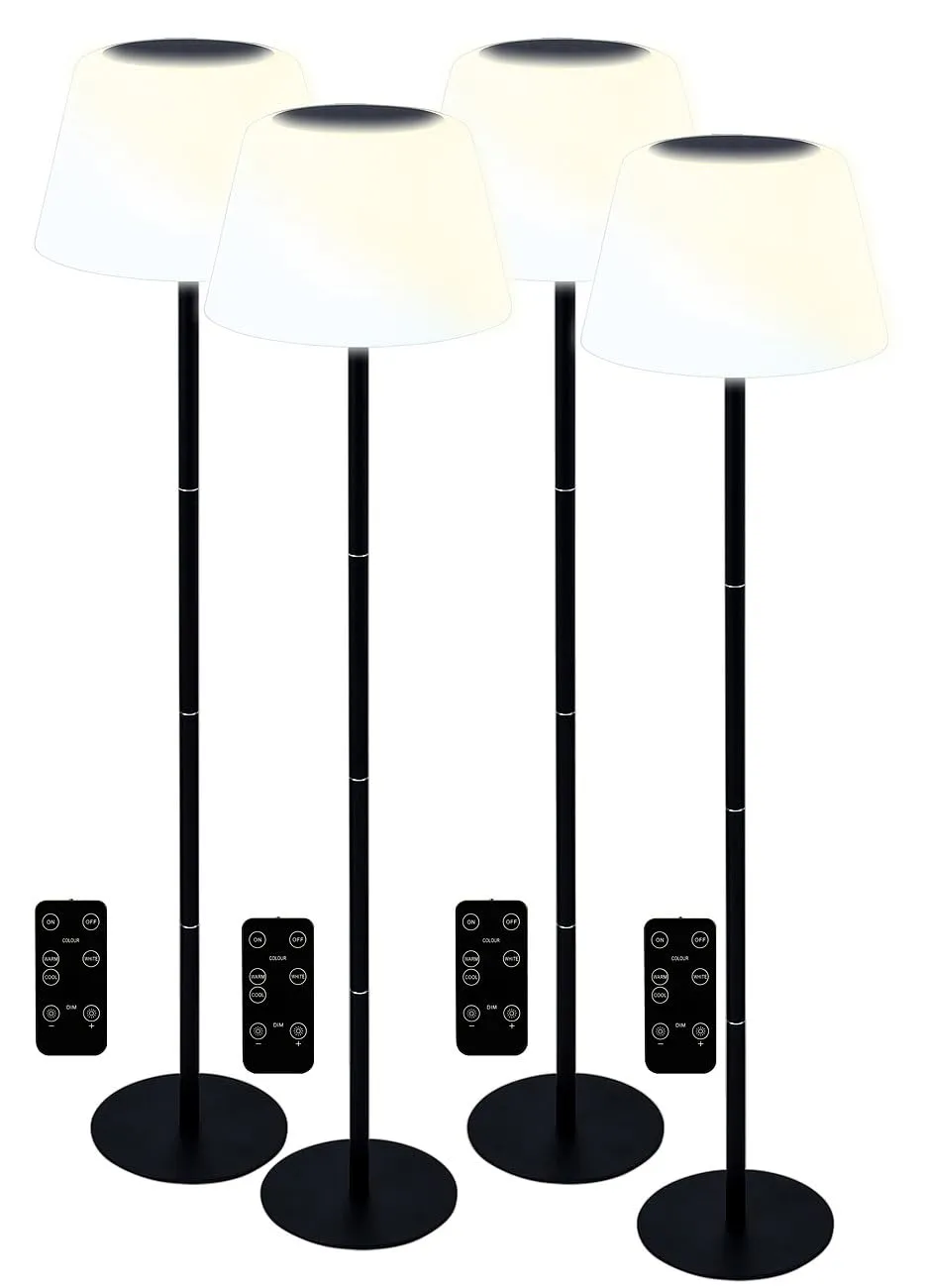 Lunartec Außenbeleuchtung Solar-Stehleuchten 4er-Set CCT 400 lm