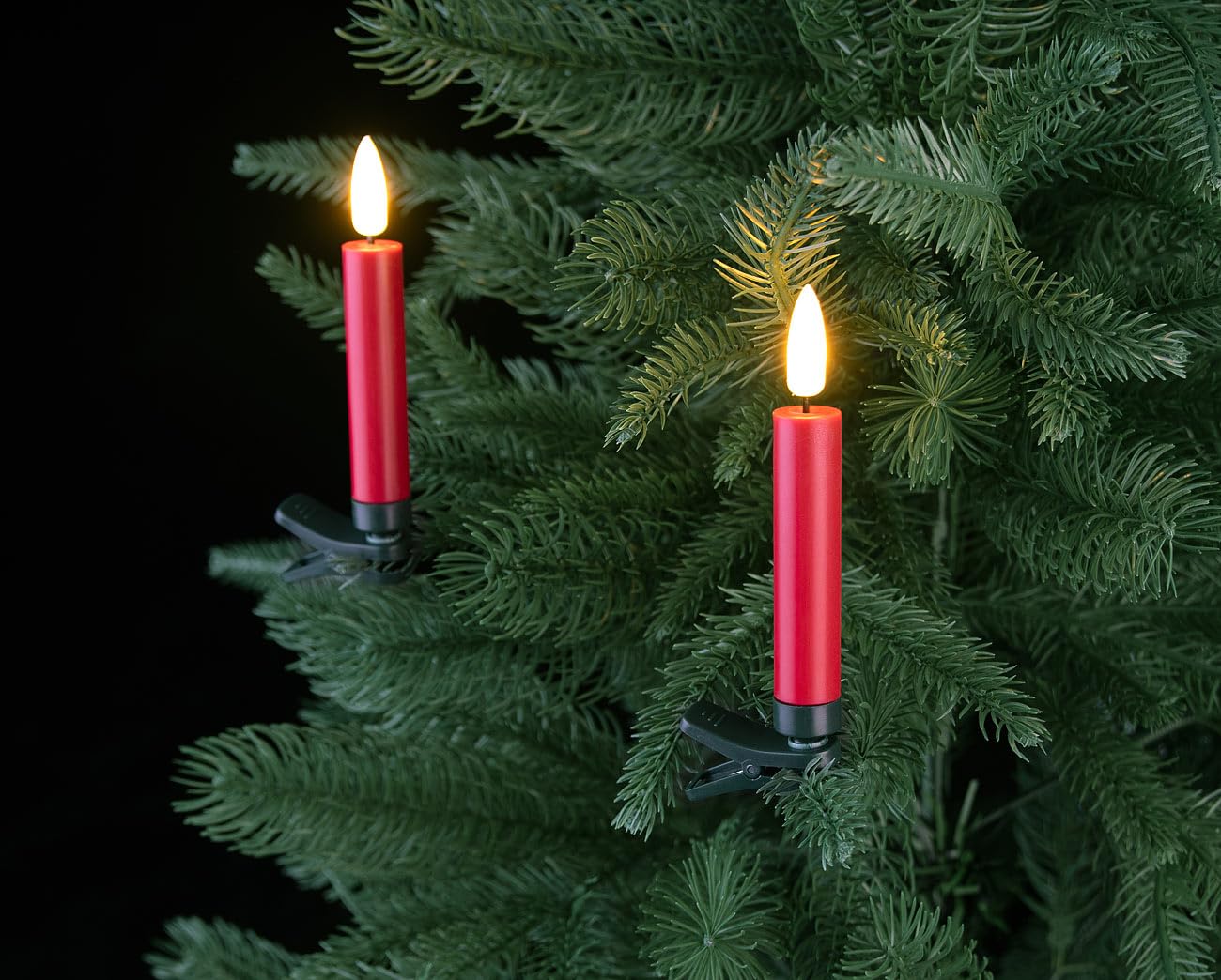 Lunartec Licht-Dekoration Weihnachtskerzen 30er rot warmweiß