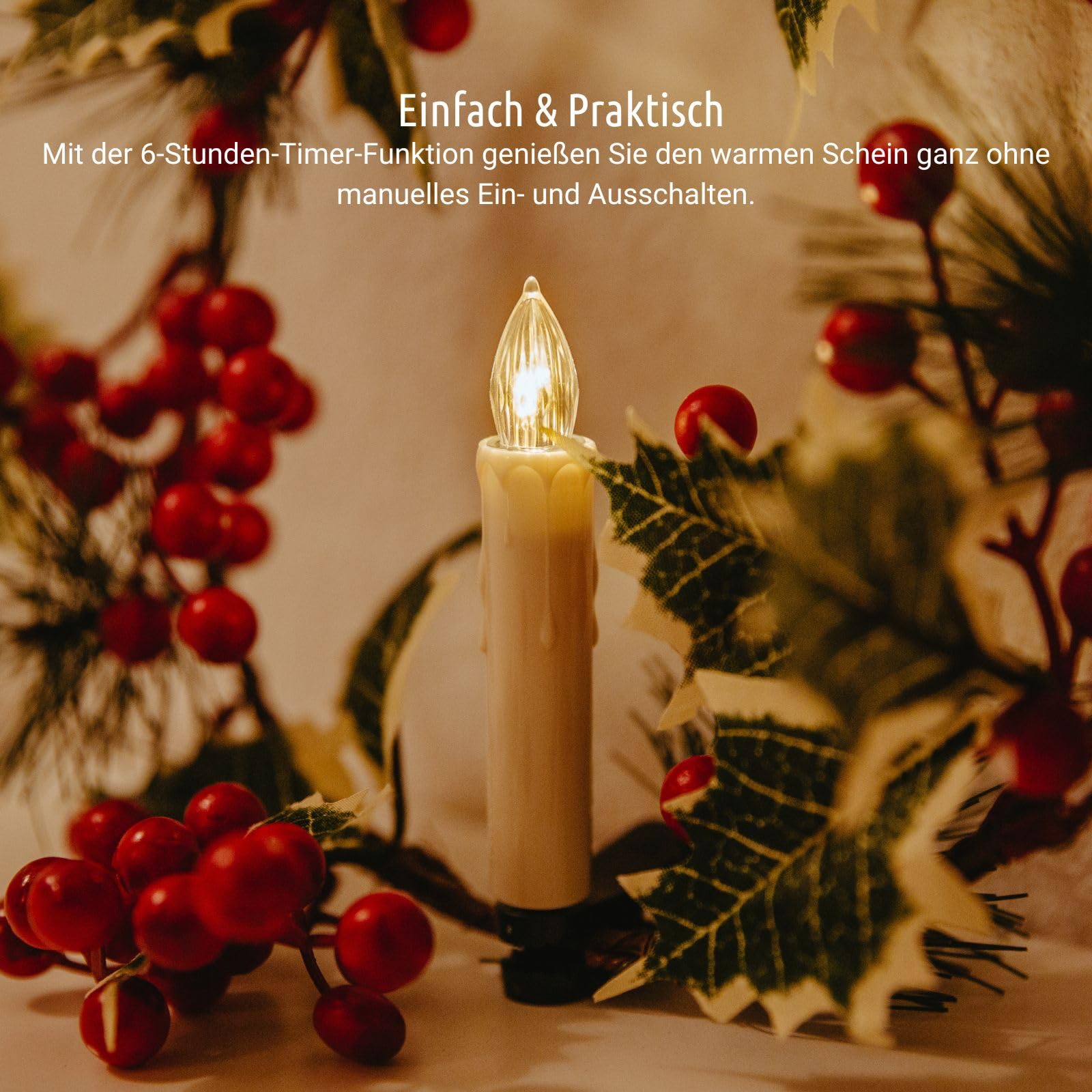 Koopower Candle Lights LED-Kerzen warmweiß 30er-Set mit Timer Batterie