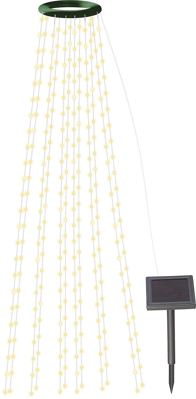 Lunartec Licht-Dekoration Solar Tannenbaum Lichterkette warmweiß 2er-Set 300 LEDs
