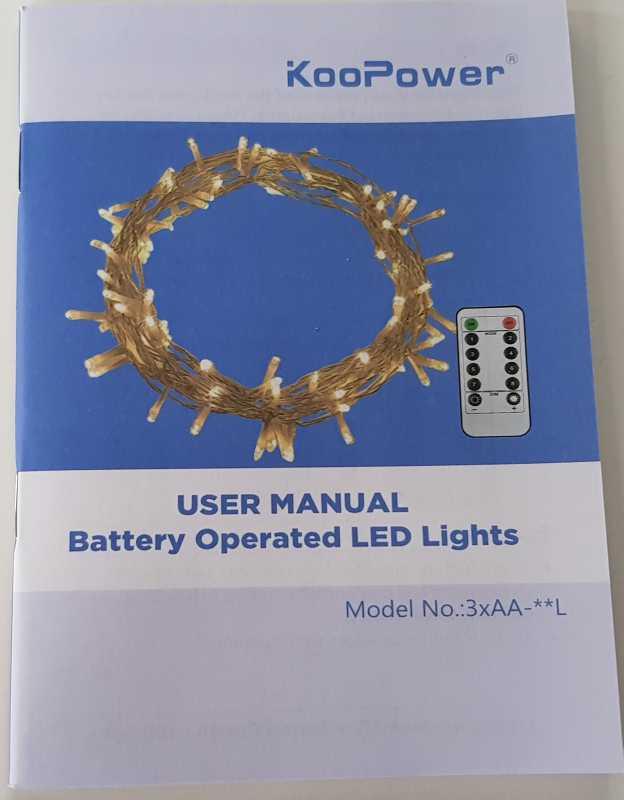 Koopower Battery Fairy Lights Lichterkette 11 m warmweiß
