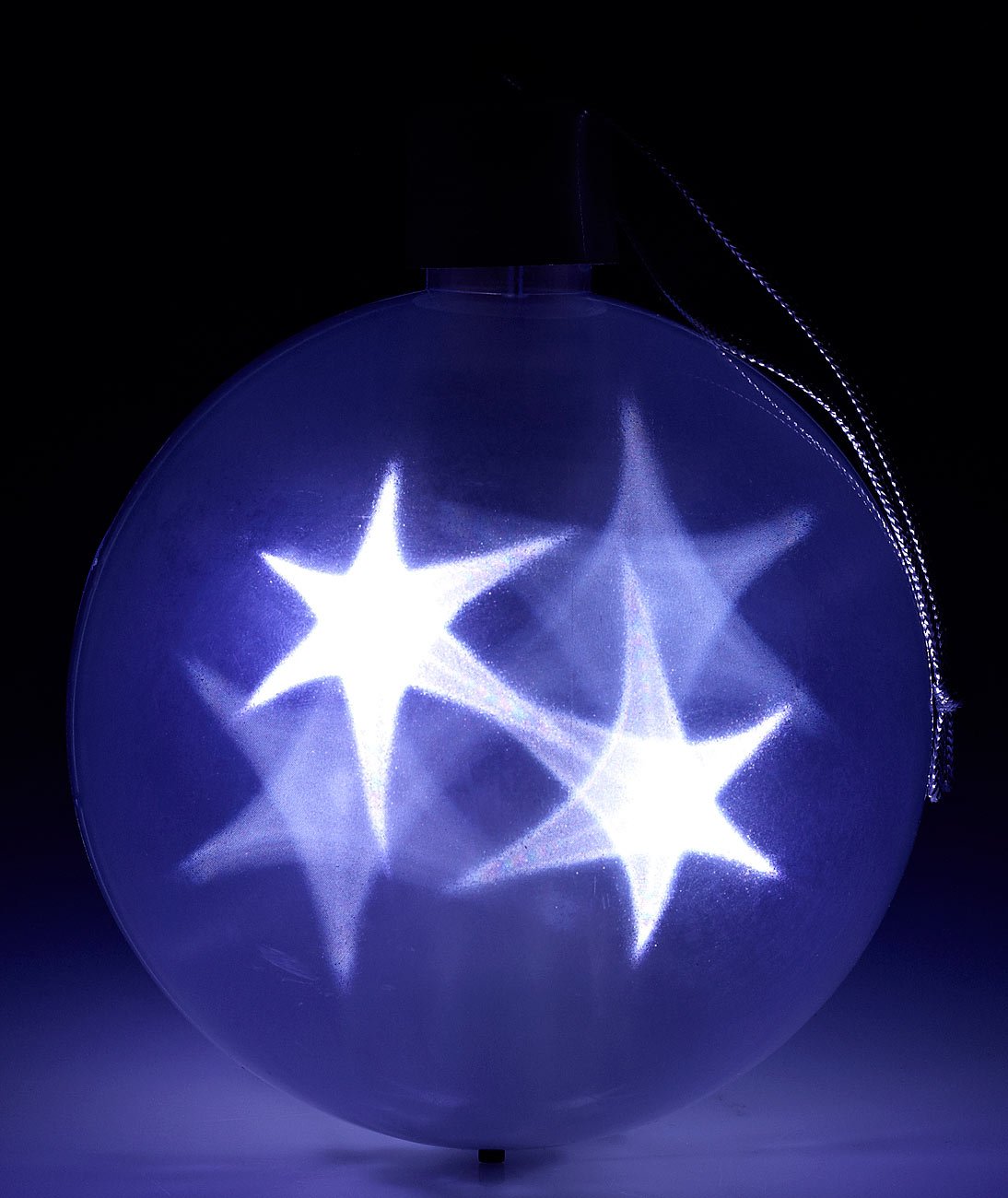 Lunartec Licht-Dekoration LED-Weihnachtskugeln 2er-Set weiß 3D