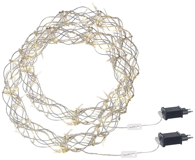 Lunartec Licht-Dekoration Lichterkranz 2er-Set 30cm 90 LEDs