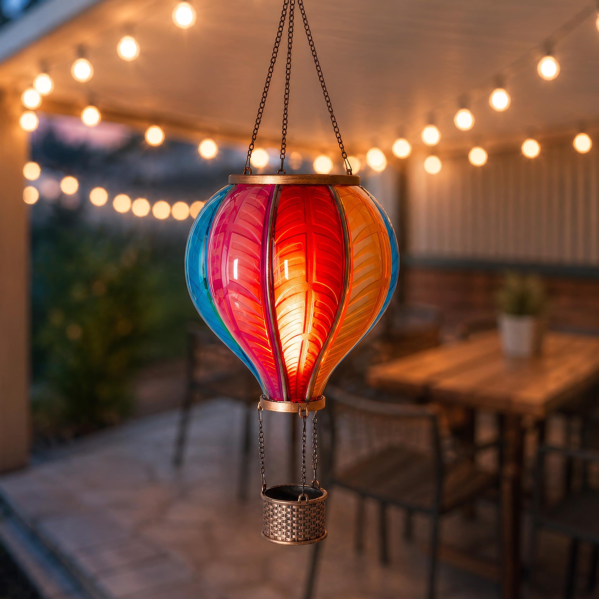 Bonetti Solar Lights Heißluftballon Solarlaterne Regenbogen S