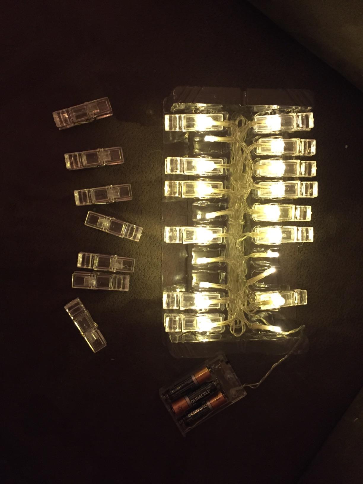 Lunartec Licht-Dekoration Foto-Lichterkette 20 Clips 6 m warmweiß
