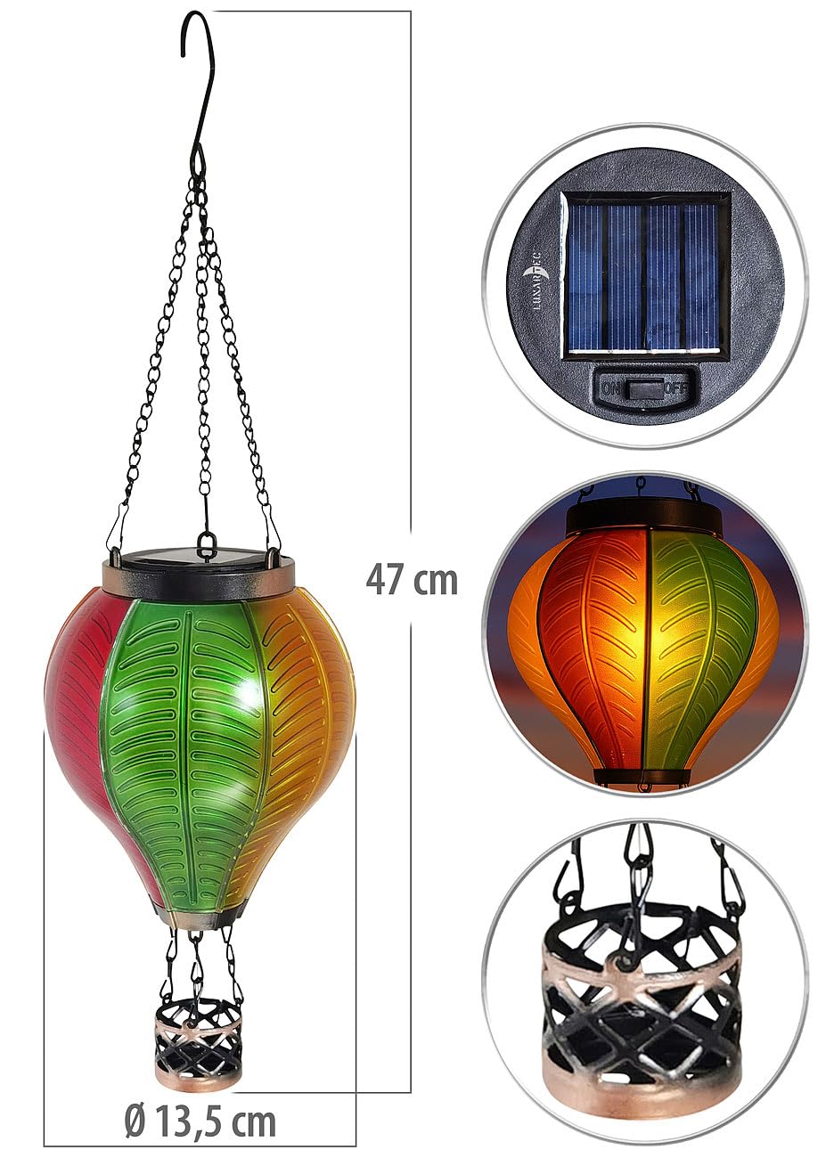 Lunartec Licht-Dekoration Solar-Laterne Heißluftballon 2er-Set zum Hängen