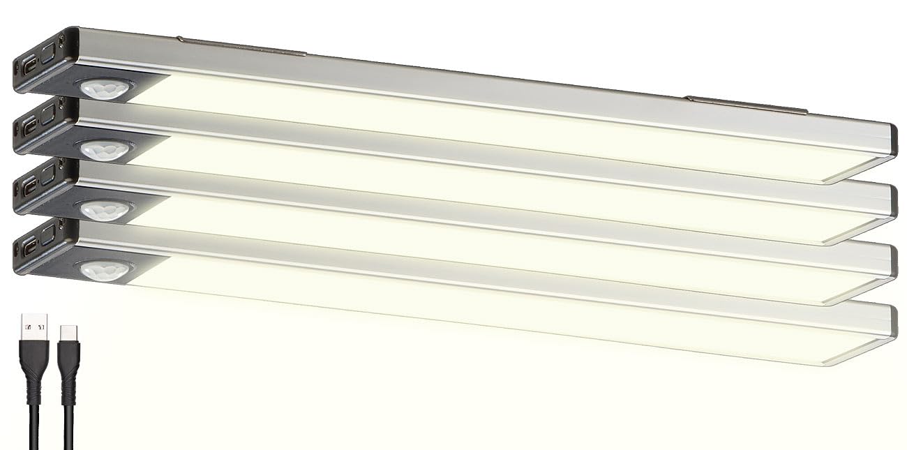 Lunartec Innenbeleuchtung LED-Lichtleiste 4er-Set warmweiß 23cm