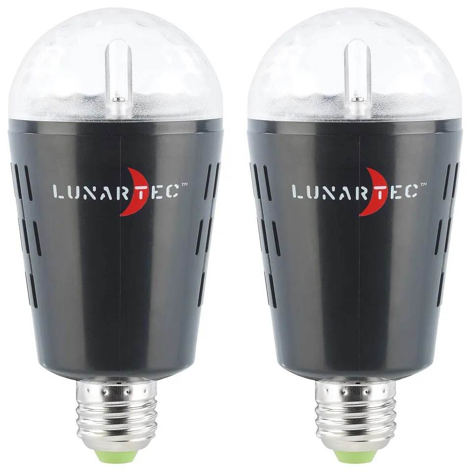 Lunartec Leuchtmittel Disco-LED-Lampe E27 2er-Set farbig