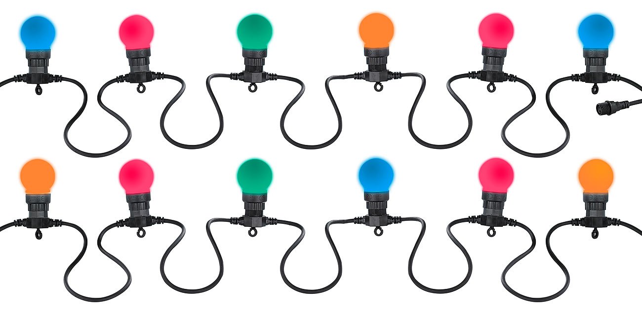 Lunartec Licht-Dekoration Party-Lichterkette 9 m bunt 20 LEDs