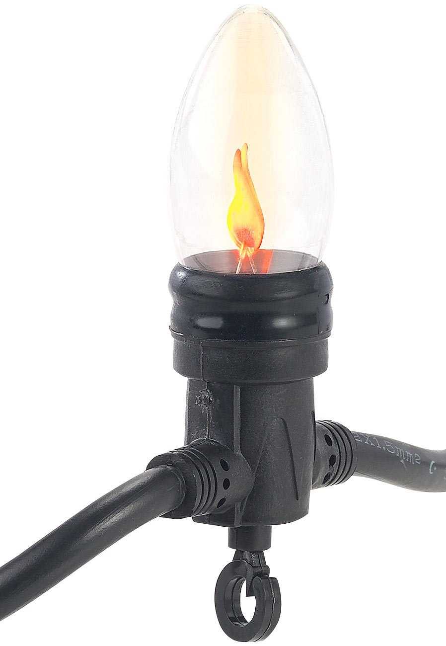 Lunartec Licht-Dekoration Feuer Lichterkette 2er-Set 4,2m Flammeneffekt