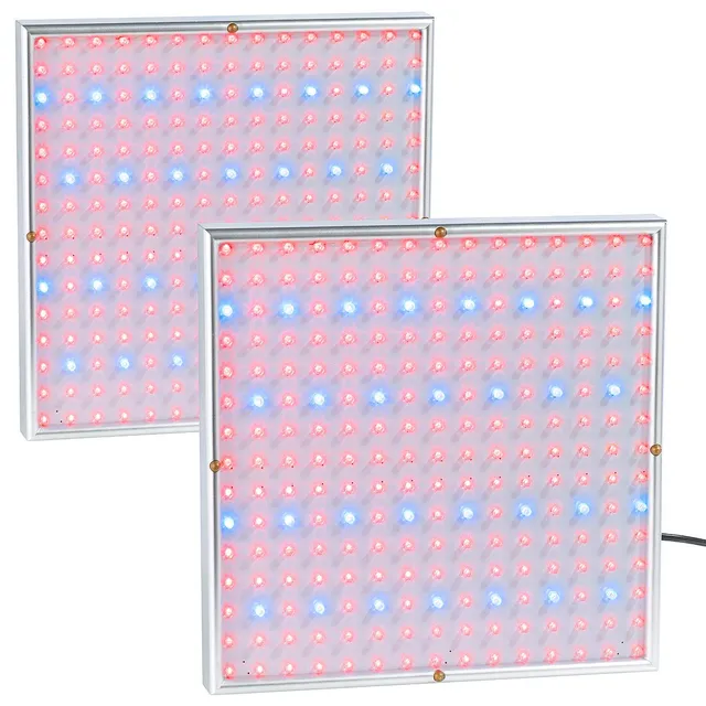 Lunartec Leuchtmittel LED-Pflanzenpanel 225 LEDs 2er Set