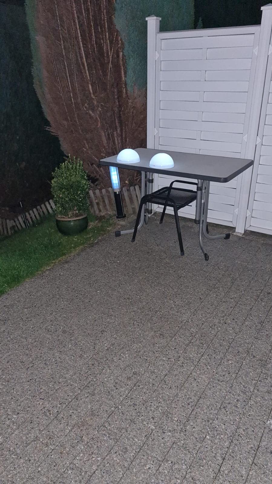 Lunartec Außenbeleuchtung Solar-Halbkugel weiß 2er-Set 20 cm