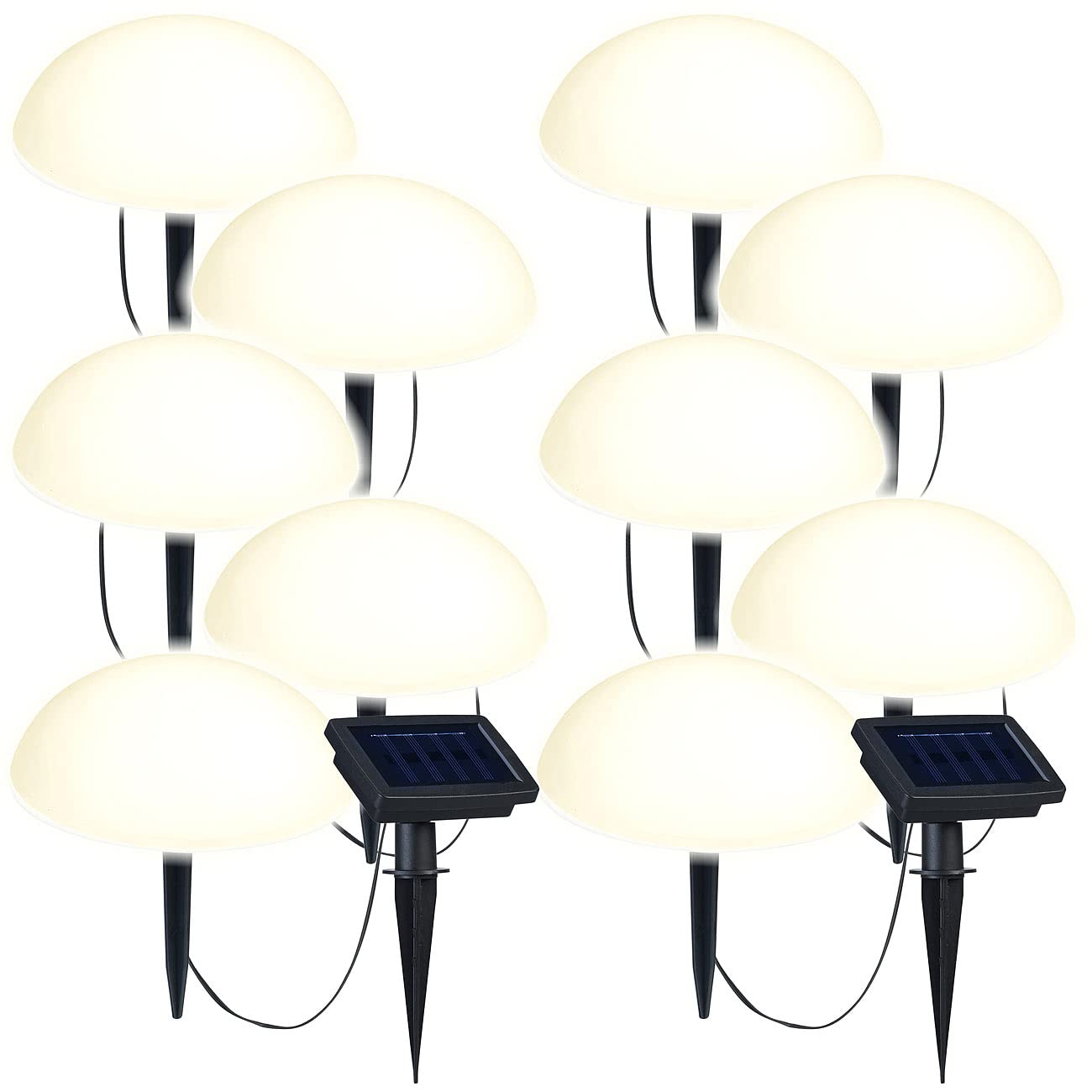 Lunartec Licht-Dekoration Solar-Bodenlichterkette warmweiß 2er-Set