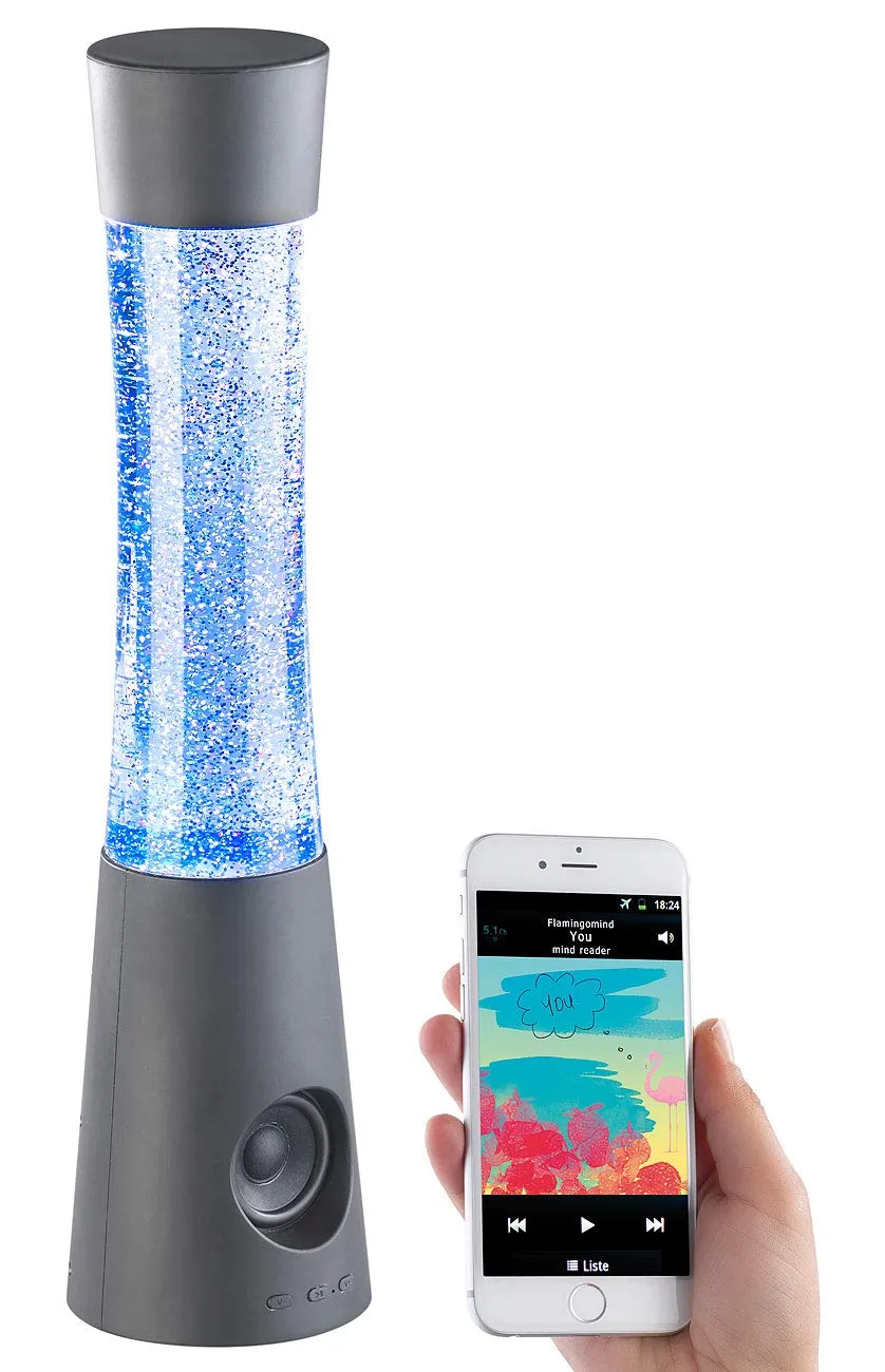 Lunartec Licht-Dekoration Tornado Glitzerlampe mit Bluetooth