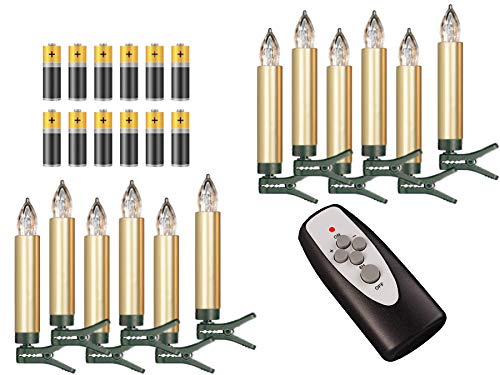 Bonetti Wireless Christmas Candles Baumkerzen 12er Set gold