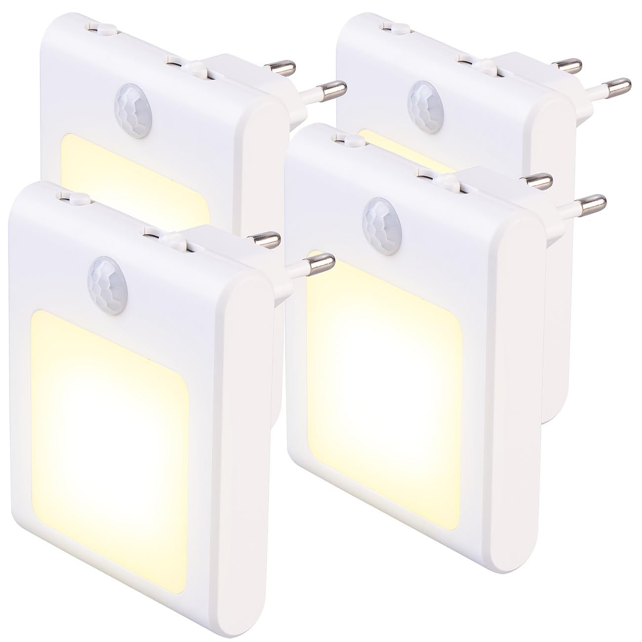 Lunartec Innenbeleuchtung LED-Nachtlicht Steckdose 4er-Set dimmbar