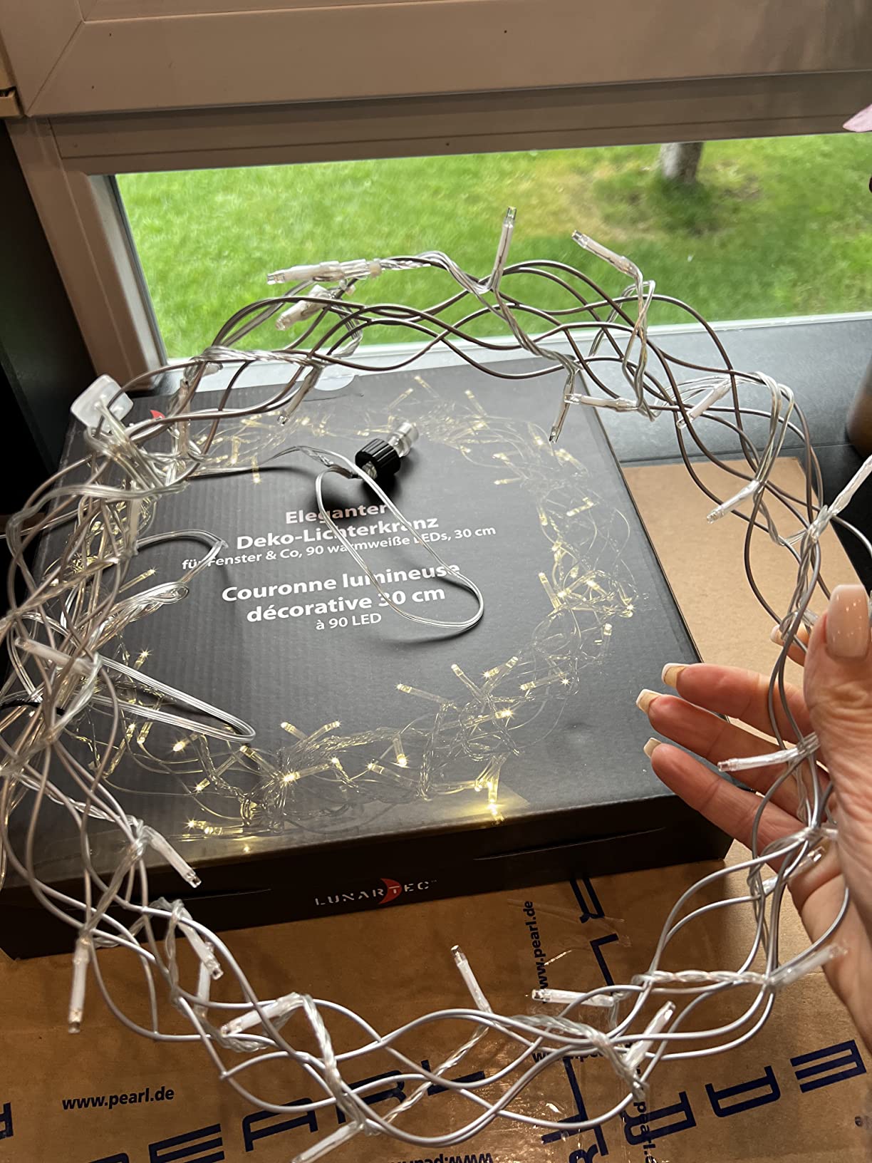 Lunartec Licht-Dekoration LED-Lichterkranz 90 LEDs 30 cm warmweiß