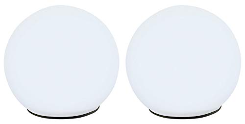 Lunartec Licht-Dekoration Solarkugel Glas 9 cm 2er-Set weiß