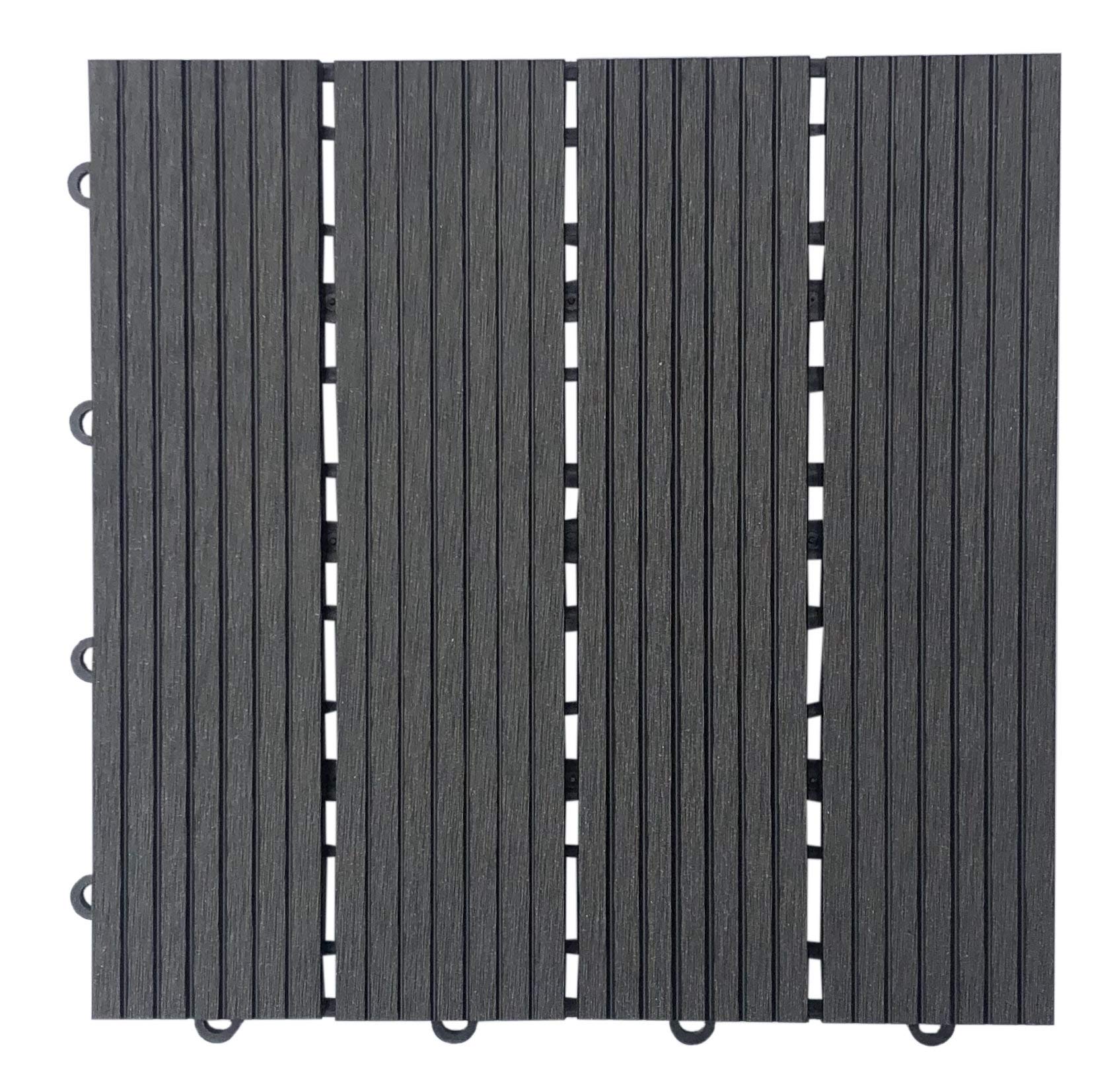 Bonetti WPC-Fliesen grau 30x30cm 11 Stück Terrassenfliese