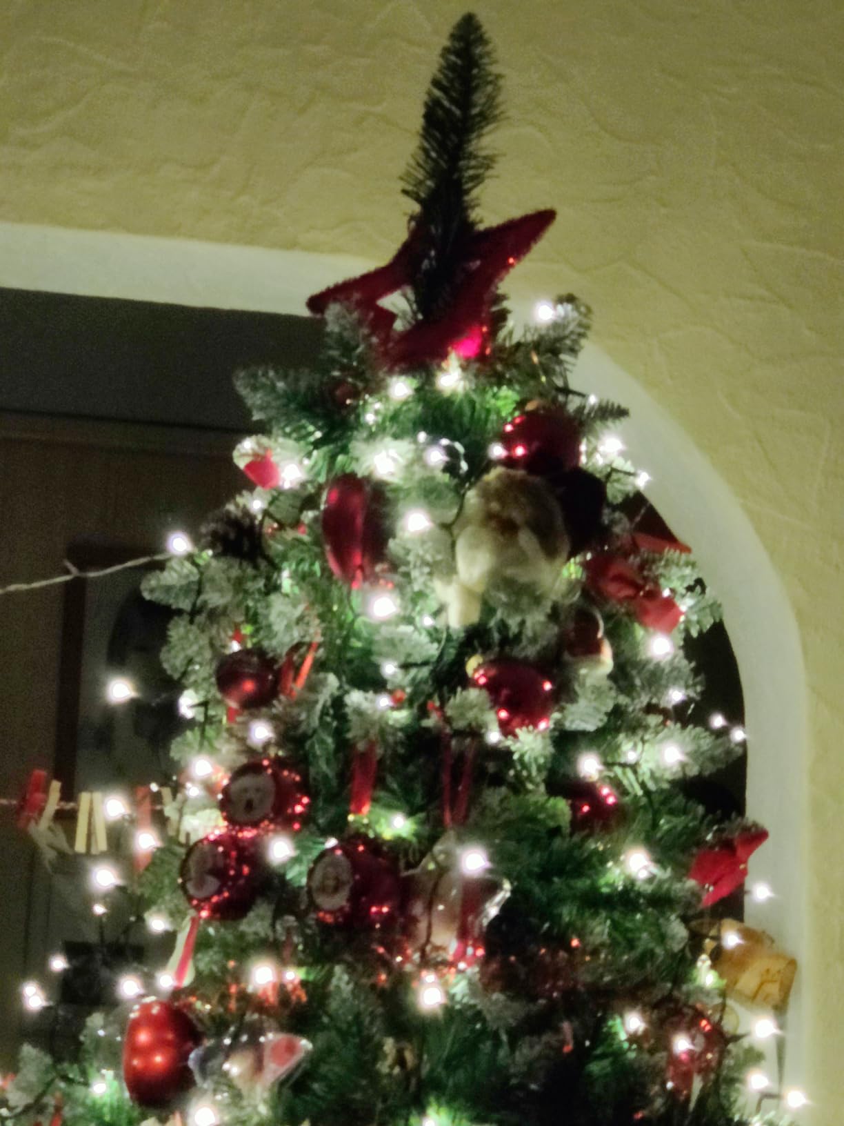 elktry Weihnachtsbaum Lichterkette Ring 400 LED warmweiß 2M