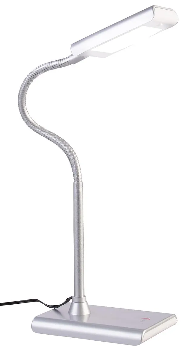 Lunartec Innenbeleuchtung LED-Tischleuchte 5W silbern Schwanenhals