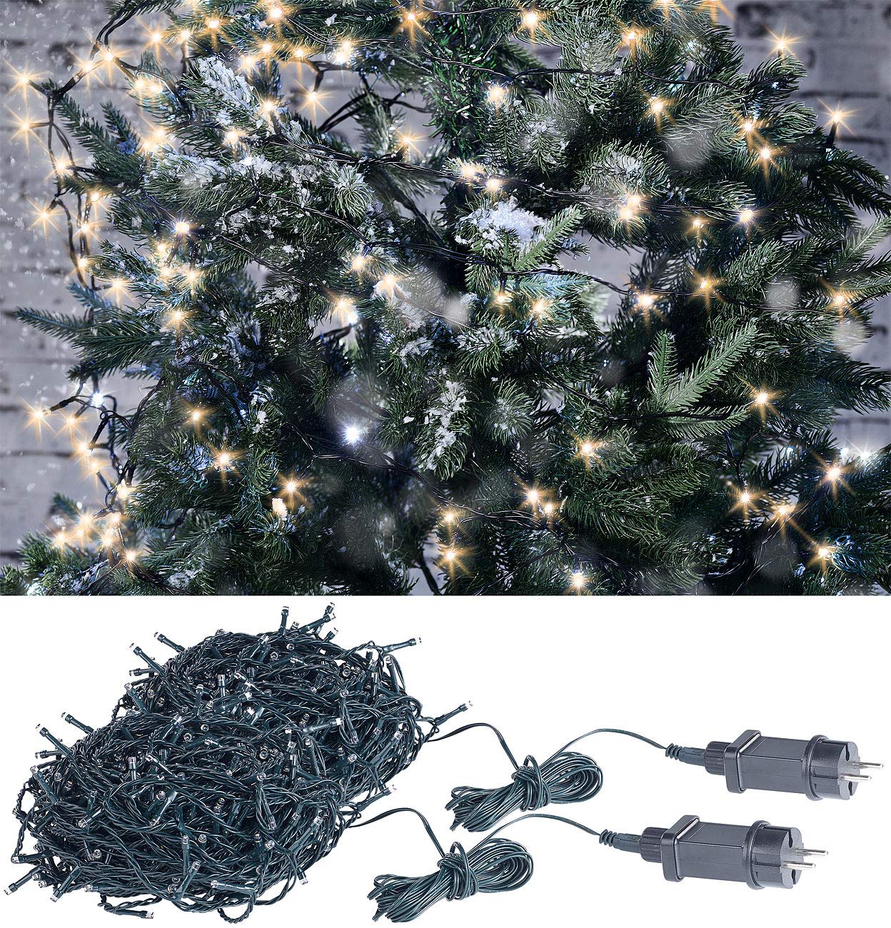 Lunartec Licht-Dekoration LED-Lichterkette 2er-Set 32 m warmweiß