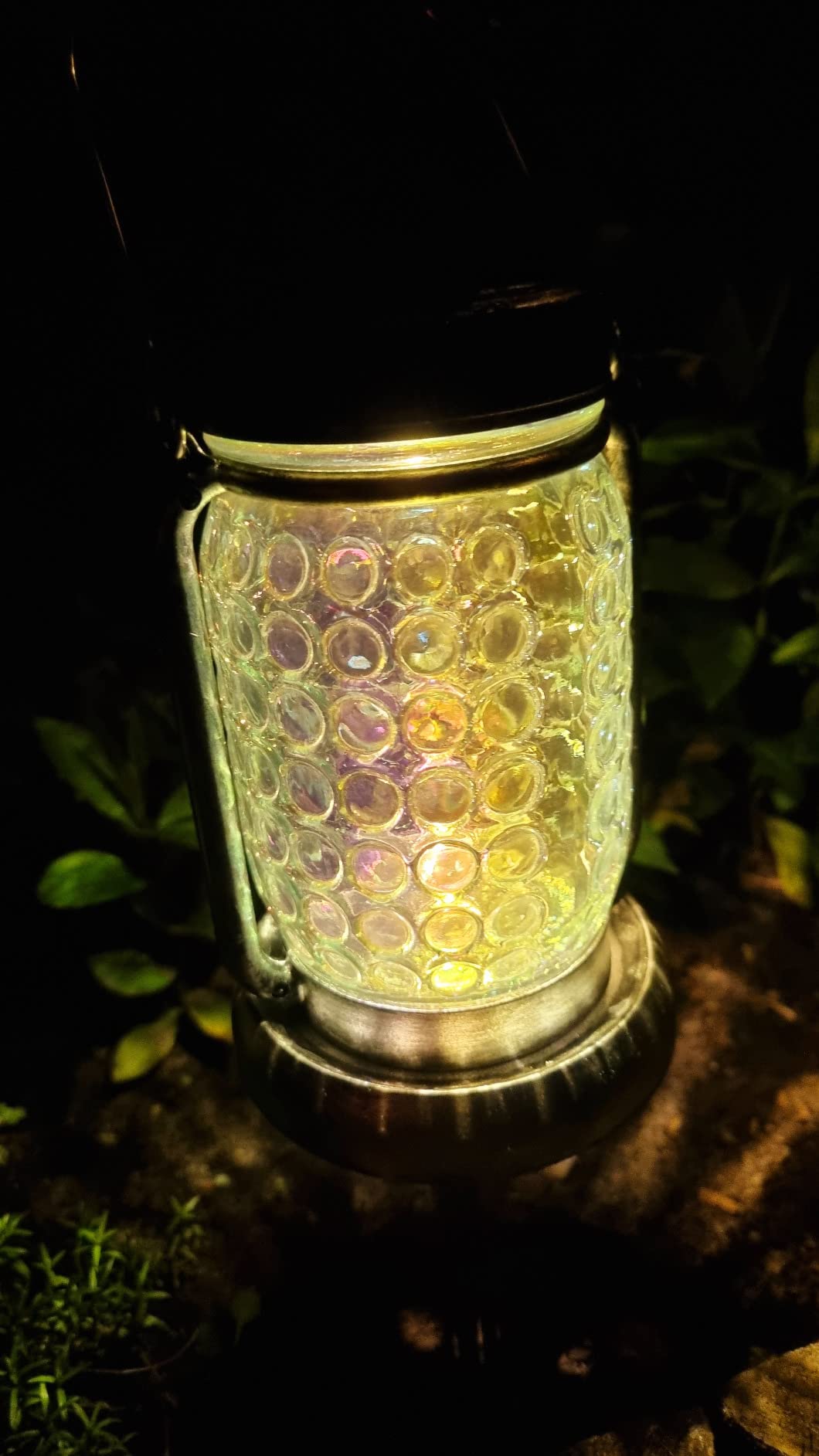 Bxroiu Solar Laterne Glas warmweiß 2er-Set mit Erdspieß