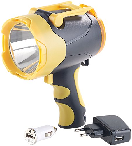 Lunartec Taschenlampen Handstrahler LED 10W 400 m Powerbank