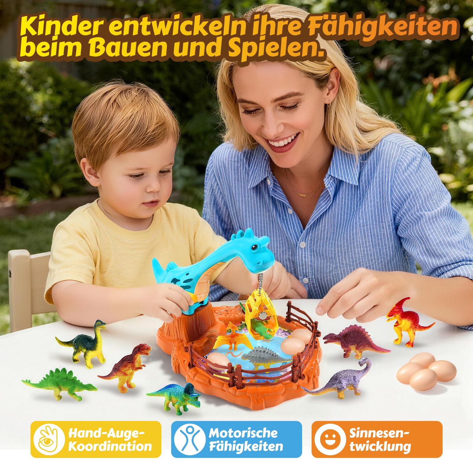 WEARXI Spielzeug Dino Greifspiel mit 10 Dinosauriern