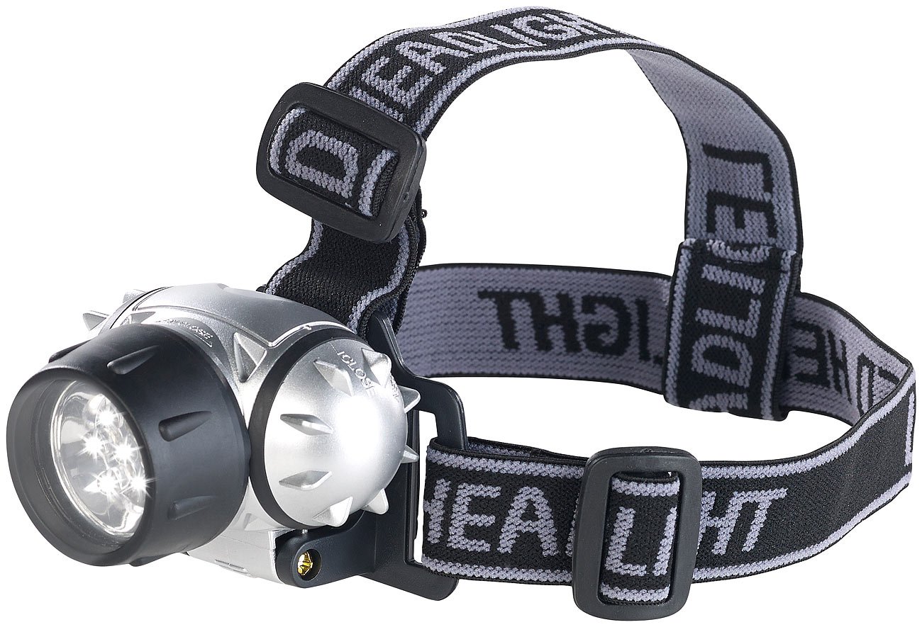 Lunartec Taschenlampen Stirnlampe LED 30 lm 4er-Set