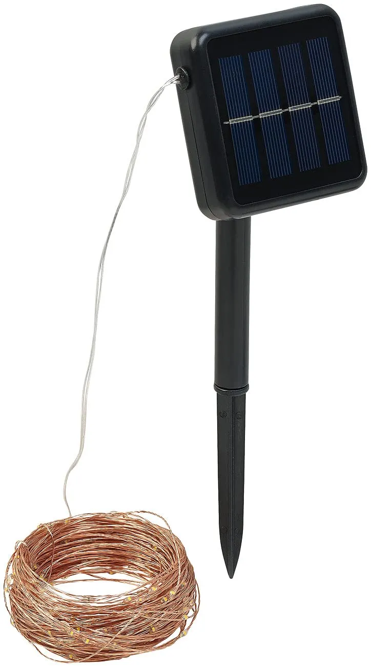 Lunartec Licht-Dekoration Solar-Drahtlichterkette 32m warmweiß